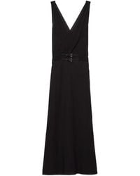 Prada - Sablé V-Neck Dress - Lyst