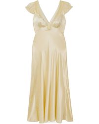 Doen - Corelia Tulle-Trimmed Silk-Satin Midi Dress - Lyst