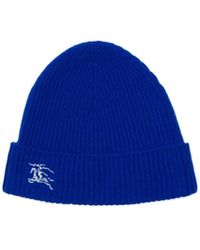 Burberry - Equestrian Knight Logo Embroidered Ribbed-Knit Beanie - Lyst