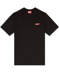 DIESEL - Cotton T-Shirt With Logo Patch - Lyst