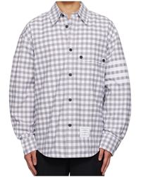 Thom Browne - Gingham-Pattern Buttoned Shirt - Lyst