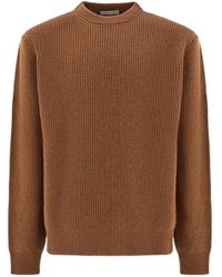 Canali - Light Wool And Cashmere Crew Neck Sweater - Lyst