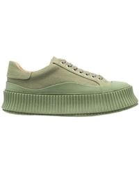 Jil Sander - Round Toe Lace-Up Sneakers - Lyst
