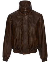 Magda Butrym - Turtleneck Long Sleeve Leather Jacket - Lyst