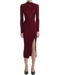 Self-Portrait - Cut-Out Detailed Knitted Midi Dress - Lyst