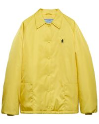 Prada - Logo-Embroidered Button-Up Jacket - Lyst