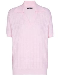 Balmain - Monogram Knit Polo Jumper - Lyst