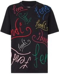 Fendi - X Noel Fielding Logo-Embroidered T-Shirt - Lyst