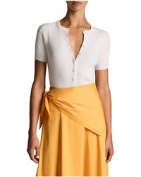 Vince - Short-Sleeve Knitted Cardigan - Lyst