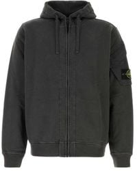 Stone Island - Logo Patch Zip-Up Hoodie - Lyst