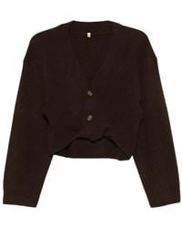 R13 - Twisted Front Ribbed Cardigan - Lyst