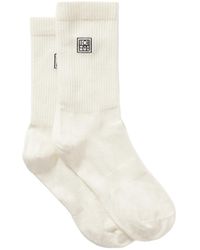 TOTEME - Logo-Intarsia Ribbed-Knit Socks - Lyst