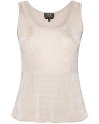 A.P.C. - Sleeveless Ribbed-Knitted Top - Lyst