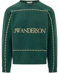 JW Anderson - Jw Anderson Logo Intarsia Knitted Sweater - Lyst