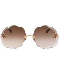 Chloé - Rosie Scalloped Round-Frame Sunglasses - Lyst