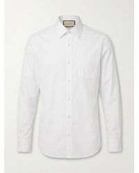 Gucci - Double G Embroidered Buttoned Shirt - Lyst