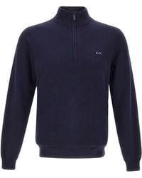 Sun 68 - Everyday Half Zip Knitted Sweater - Lyst