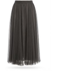 Dolce & Gabbana - Semi-Sheer Pleated Midi Skirt - Lyst