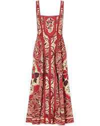 ALÉMAIS - Kenny Floral-Print Crepe Midi Dress - Lyst