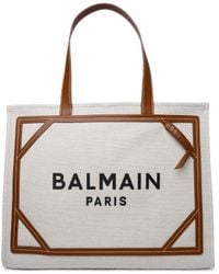 Balmain - B-Army Logo-Embroidered Top Handle Bag - Lyst