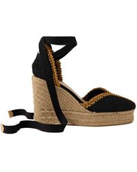 Castañer - Lurex-Trimmed Canvas Wedge Espadrilles - Lyst