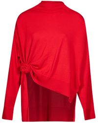 Magda Butrym - Rosette-Detailed Asymmetric Long Sleeved Jumper - Lyst