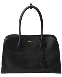 Prada - Large Leather Tote Bag - Lyst