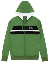 EA7 - Logo Printed Hooded Casual Jacket - Lyst