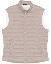 Brunello Cucinelli - Buttoned Padded Coat - Lyst