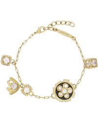 Ferragamo - Ferragamo Crystal Charm Chain Bracelet - Lyst