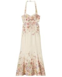 Twinset - Floral Halterneck Long Dress - Lyst