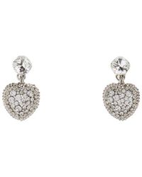 Alessandra Rich - Embellished Metal Heart Earrings - Lyst