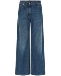 Brunello Cucinelli - Logo Patch Wide-Leg Jeans - Lyst