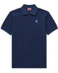KENZO - Logo Embroidered Short Sleeved Polo Shirt - Lyst