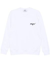 MSGM - Logo-Embroidered Sweatshirt - Lyst