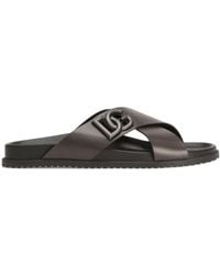 Dolce & Gabbana - Dg Logo Plaque Sandals - Lyst