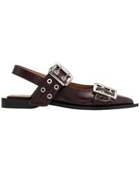 Ganni - Buckle Ballet Pumps - Lyst