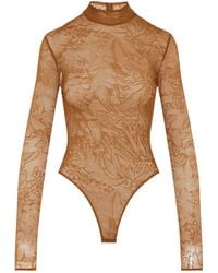 David Koma - Floral-Lace Bodysuit - Lyst