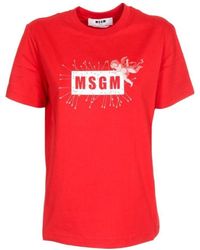 MSGM - Logo Short-Sleeved T-Shirt - Lyst