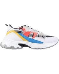 MSGM - Panelled Lace-Up Sneakers - Lyst