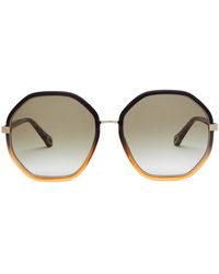 Chloé - Two-Tone Octagon-Frame Sunglasses - Lyst