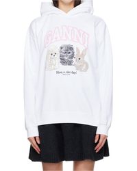 Ganni - Animal Print Hoodie - Lyst