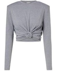 Magda Butrym - Cropped Cotton-Blend Jersey T-Shirt - Lyst