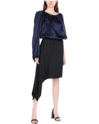 MM6 by Maison Margiela - Sleeveless Two-Tone Satin Dress - Lyst