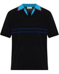 Dries Van Noten - Striped Knitted Polo Shirt - Lyst