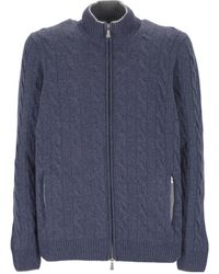 Gran Sasso - Cable-Knit Zip-Up Cardigan - Lyst