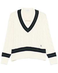 Sporty & Rich - V-Neck Striped Knitwear - Lyst