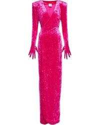 Vetements - A Long Velvet Dress With Gloves - Lyst
