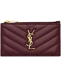Saint Laurent - Logo Card Holder - Lyst