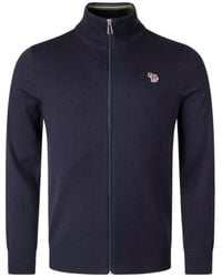 Paul Smith - Ps Paul Smith Logo Patch Zipped Cardigan - Lyst